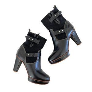 Rag & Bone Kilburn Moto Boots Black size 37 EU / 7 US P Platform Heel Booties